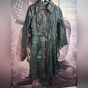 Wilson Dark Black Leather Jacket with Red Accents